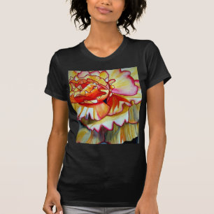 Yellow Begonia flower watercolour original art T-Shirt
