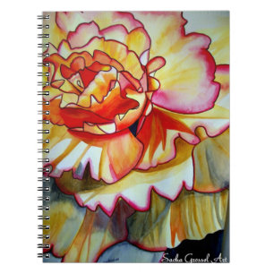 Yellow Begonia original watercolour flower art Spiral Notebook
