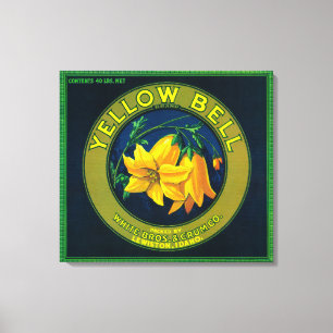 Yellow Bell Apple Crate LabelLewiston, ID Canvas Print