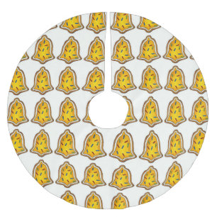 Yellow Bell Christmas Sugar Cookie Sprinkles Brushed Polyester Tree Skirt