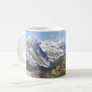 Yellow-Bellied Marmot Gazing at Rocky Mountains Coffee Mug