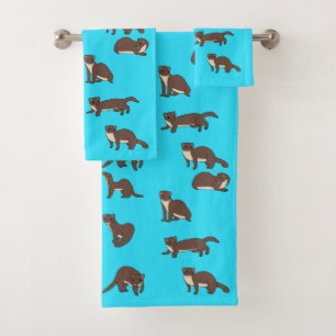 Yellow bellied Weasels  Bath Towel Set