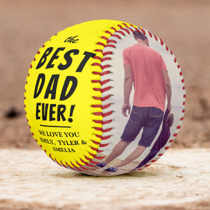 Yellow Best Dad Ever 2 Photo Collage  Softball