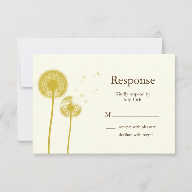 Yellow Best Wishes! RSVP Card (Front)