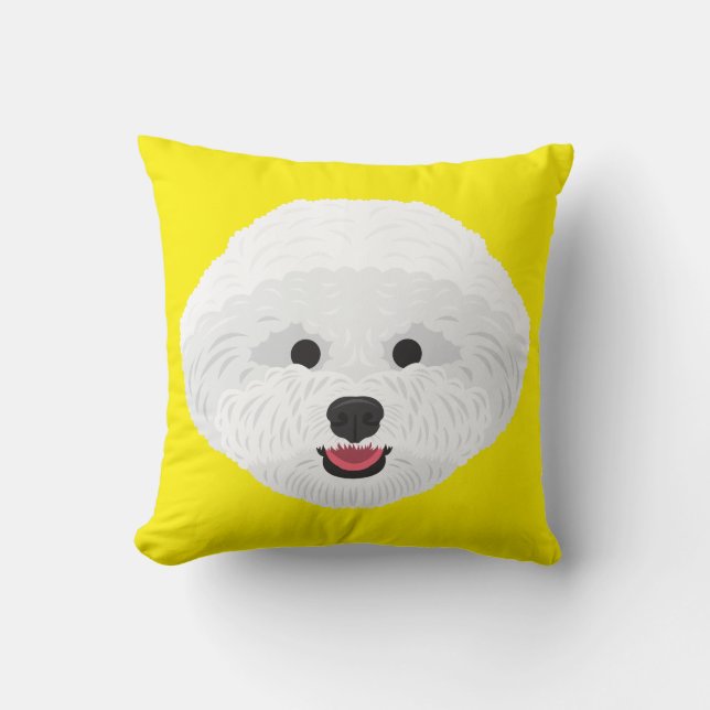 Yellow Bichon Frise Cushion (Front)