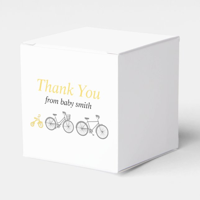 Yellow Bicycle Favour Box (Front Side)