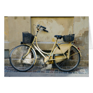 Yellow Bicycle in Copenhagen, Denmark Blank Card
