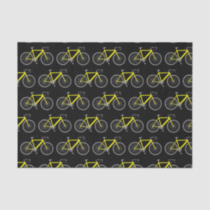 Yellow Bicycle on Black Tissue Paper