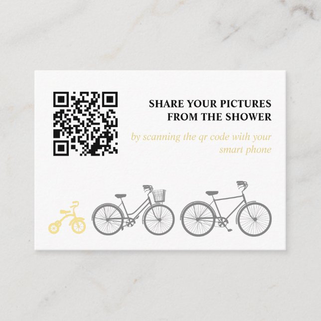 Yellow Bicycle Picture Share Enclosure Card (Front)