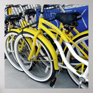 Yellow Bicycles Poster