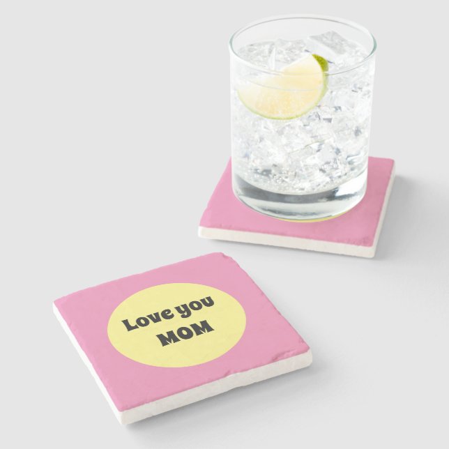 Yellow Big Dot Stone Coaster (Side)