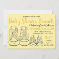 Yellow Big Little Shoes Boy New Baby Shower