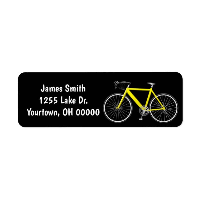 Yellow Bike On Black Label (Front)