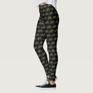 Yellow Bikes On Black Leggings