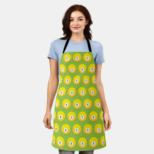 Yellow Billiard Ball Number One Pattern Apron