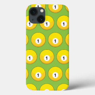Yellow Billiard Ball Number One Pattern iPhone 13 Case