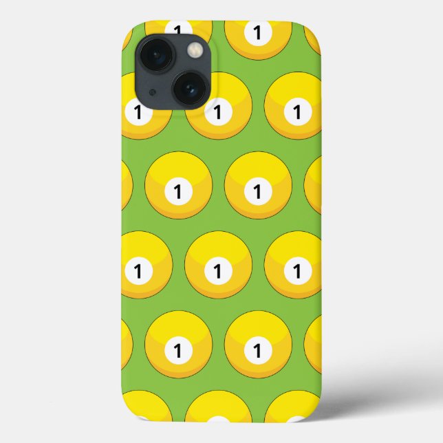 Yellow Billiard Ball Number One Pattern Case-Mate iPhone Case (Back)