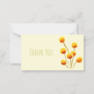 Yellow Billy Button native Australian flower Card