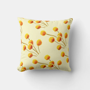 Yellow Billy Button native Australian flower Cushion