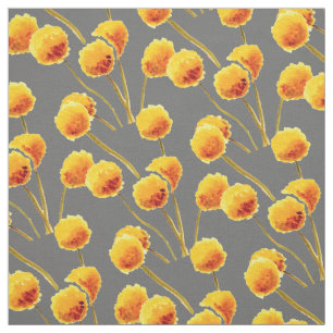 Yellow Billy Button native Australian flower Fabric