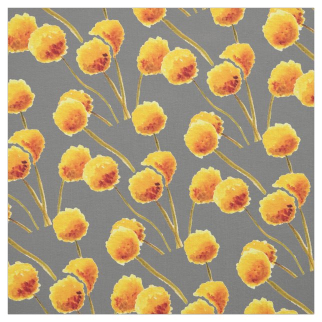 Yellow Billy Button native Australian flower Fabric (Swatch)