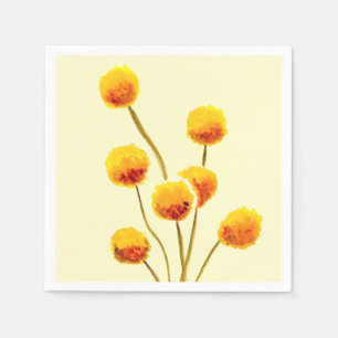 Yellow Billy Button native Australian flower Napkin