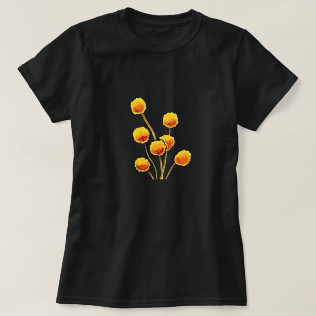 Yellow Billy Button native Australian flower T-Shirt (Design Front)