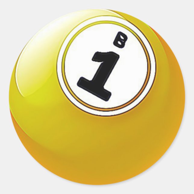 Yellow BINGO Ball Stickers (Front)