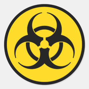 Yellow Biohazard Symbol Classic Round Sticker