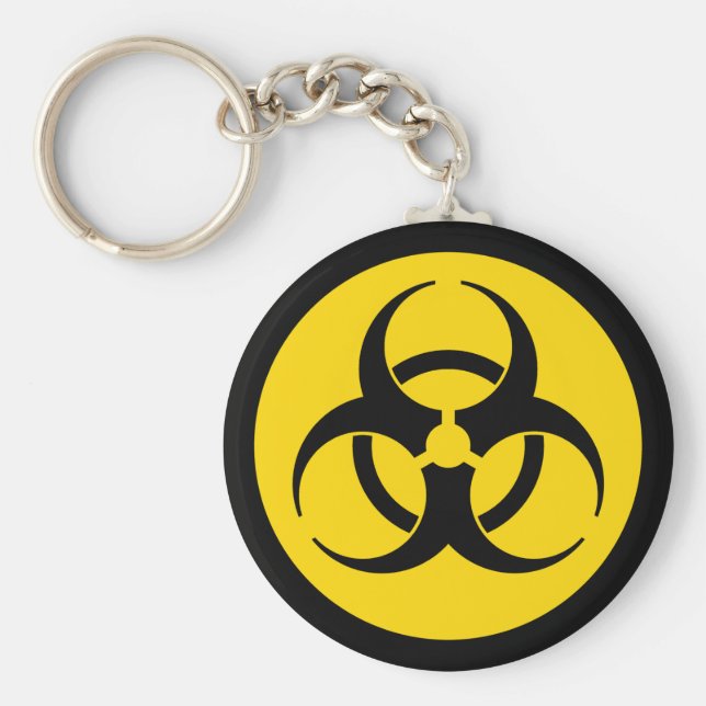 Yellow Biohazard Symbol Key Ring (Front)