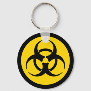 Yellow Biohazard Symbol Keychain