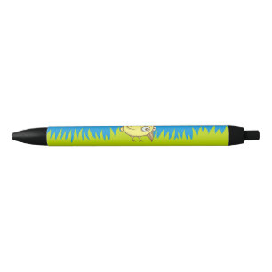 Yellow bird cartoon black ink pen