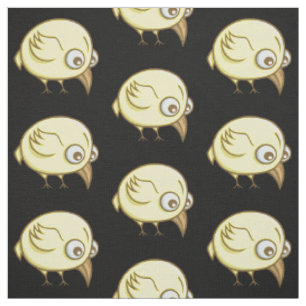 Yellow bird cartoon fabric