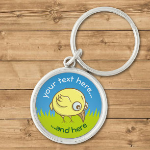 Yellow bird cartoon key ring