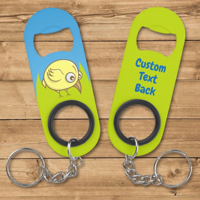 Yellow bird cartoon keychain bottle opener (Creator Uploaded)
