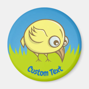 Yellow bird cartoon magnet