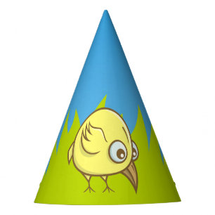 Yellow bird cartoon party hat
