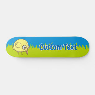 Yellow bird cartoon skateboard
