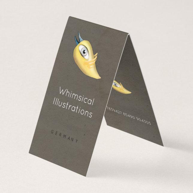 Yellow Bird Folded Business Cards (Back)