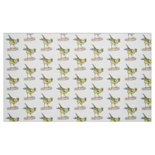 Yellow Bird  Polyester Poplin (60" width) Fabric