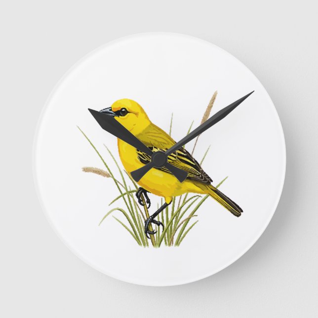 yellow bird round clock (Front)