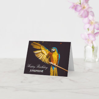 Yellow Bird Wildlife Pretty Macaw Card