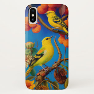 Yellow birds on a tree branch Case-Mate iPhone case
