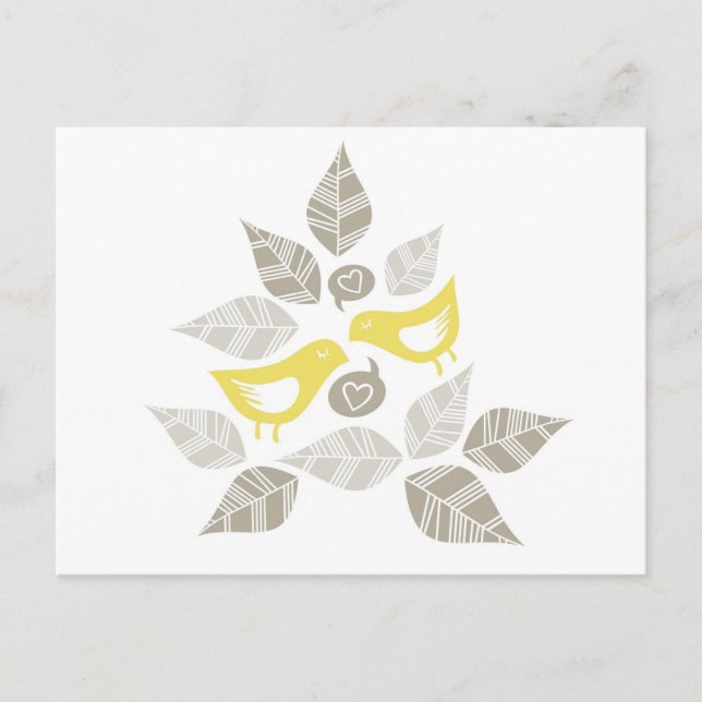 yellow birds singing of love postcard (Front)