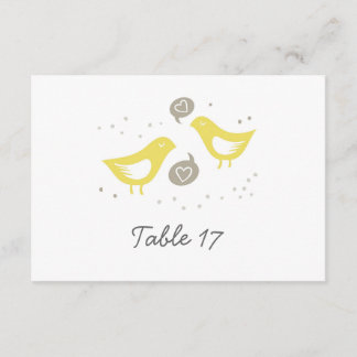 yellow birds talking about love table number