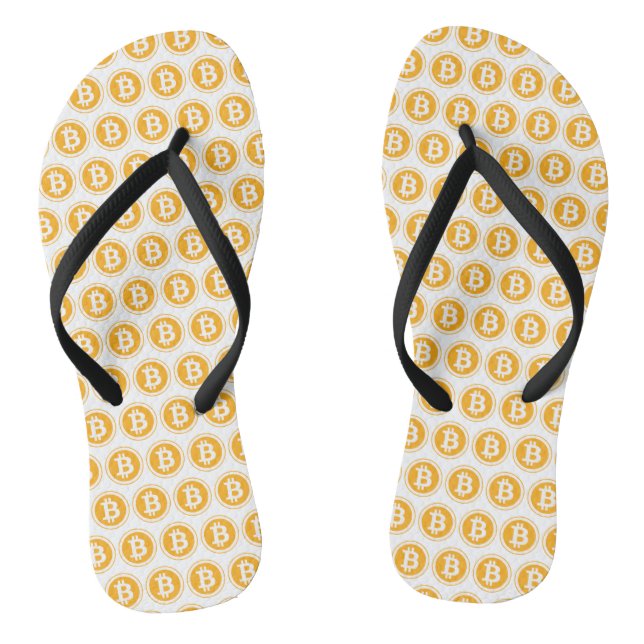 Yellow Bitcoin Pattern Jandals (Footbed)
