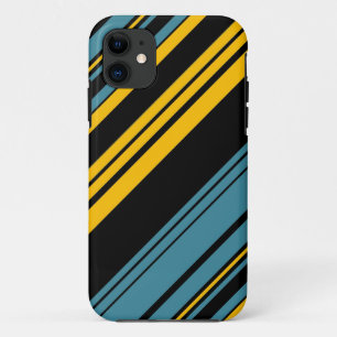 Yellow, Black and Blue Stripes Pattern 2 Case-Mate iPhone Case