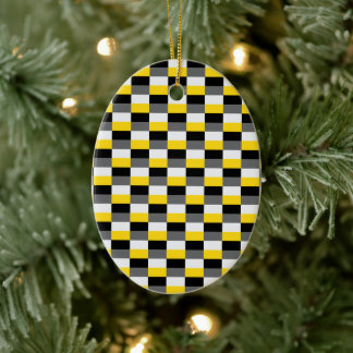 Yellow, Black and Gray Color Combination Ceramic Tree Decoration