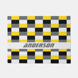 Yellow, Black and Grey Colour Combination Doormat