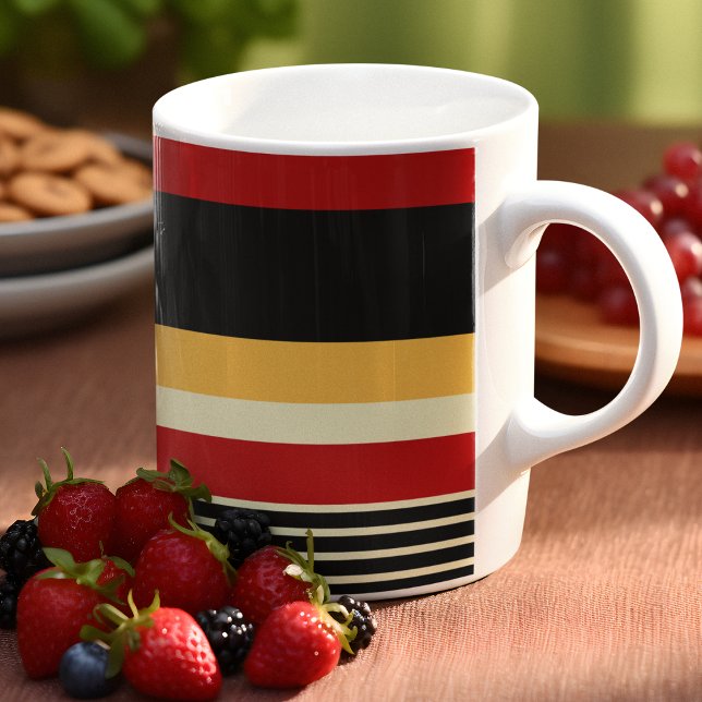 Yellow, Black and Red Stripes Coffee Mug (Mugs and cups)